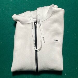 Michael kors zip up hoodie all white logo included clean medium size